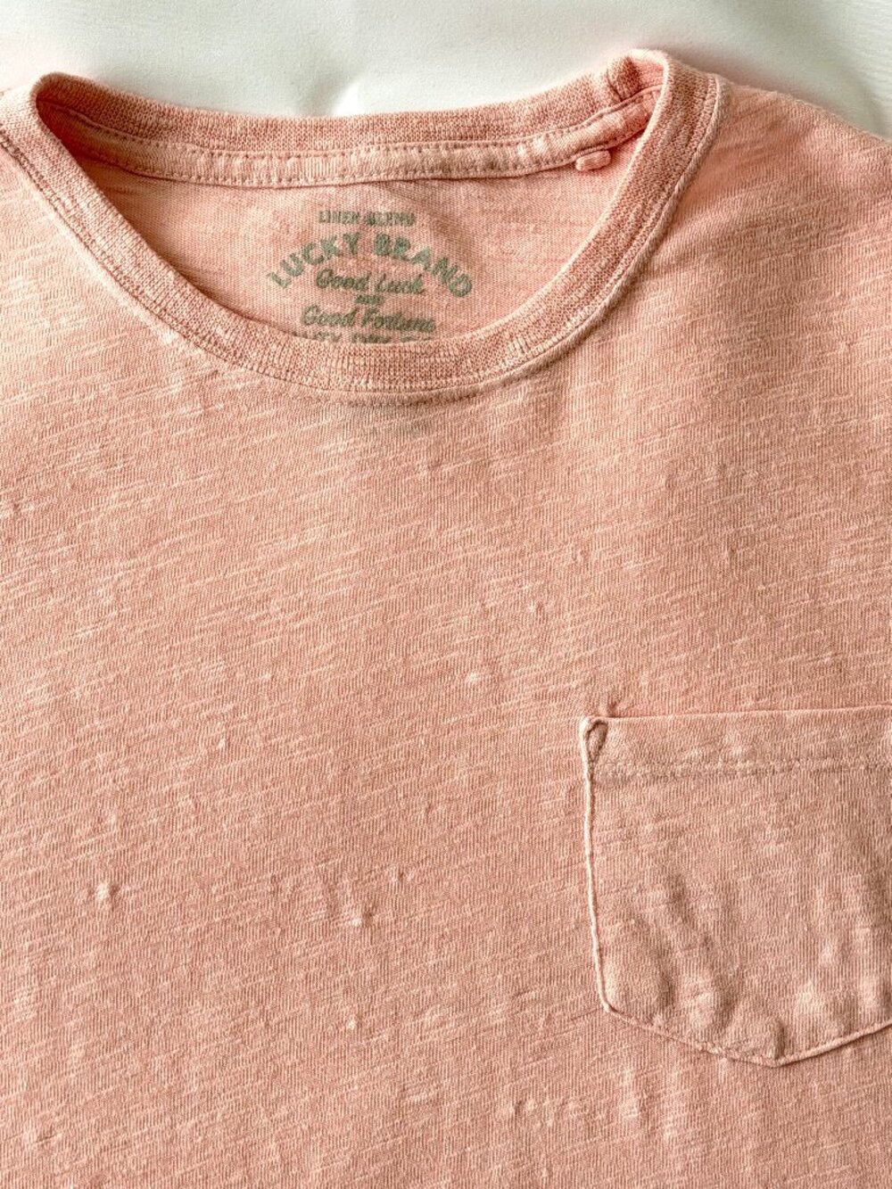 Lucky Brand Linen Blend Pink T Shirt Size Large
